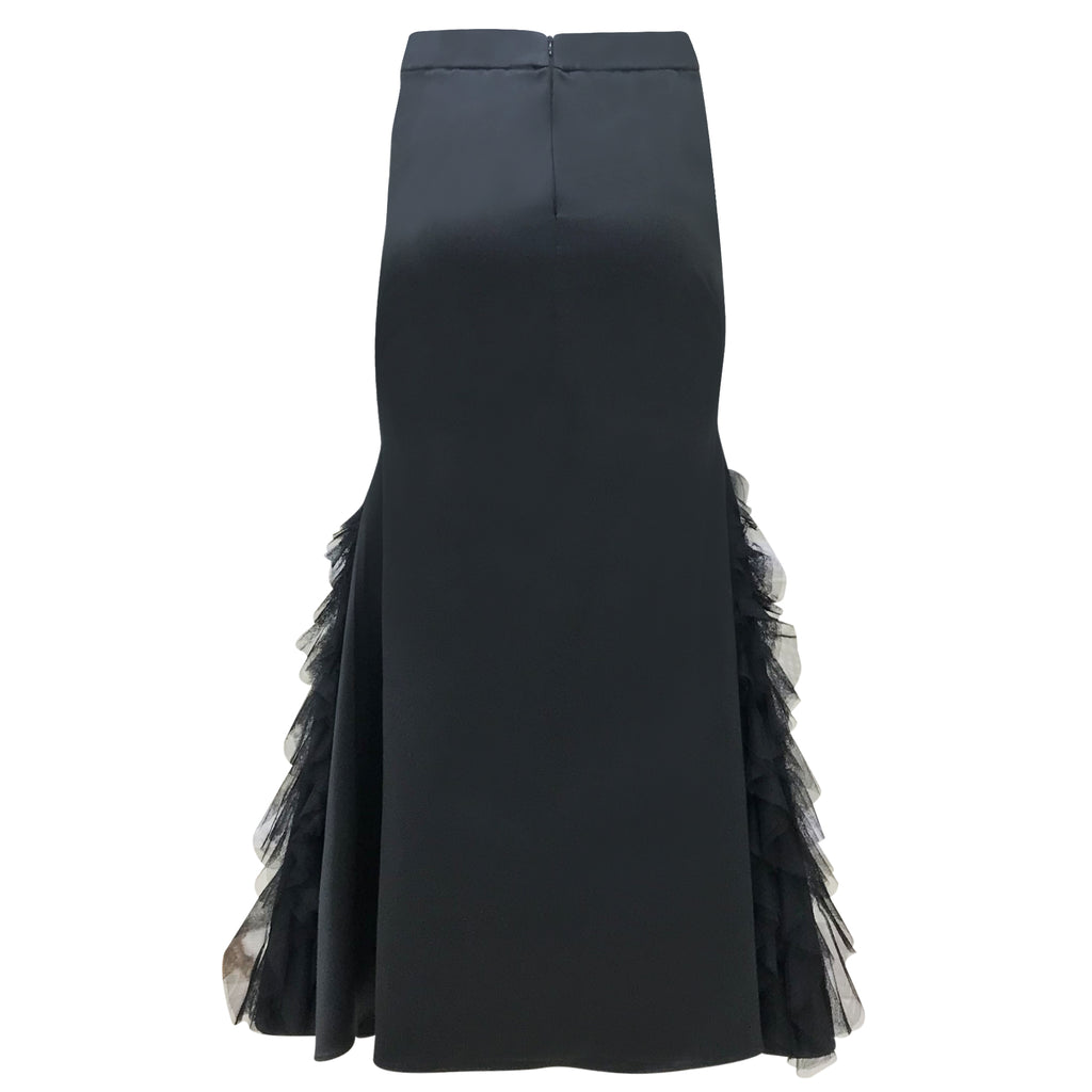 Becoming Long Black Skirt with Tulle (6877715005463)