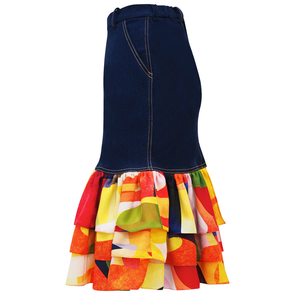 Becoming Abstract Carrie Denim Skirt (6923001561111)