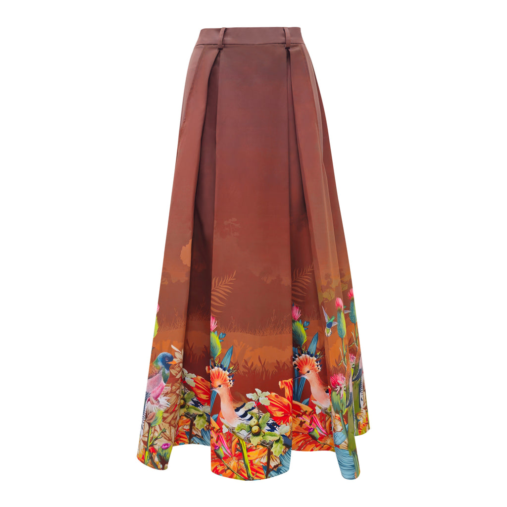 Central Park Brown kahlo fancy long ball skirt (7045673287703)