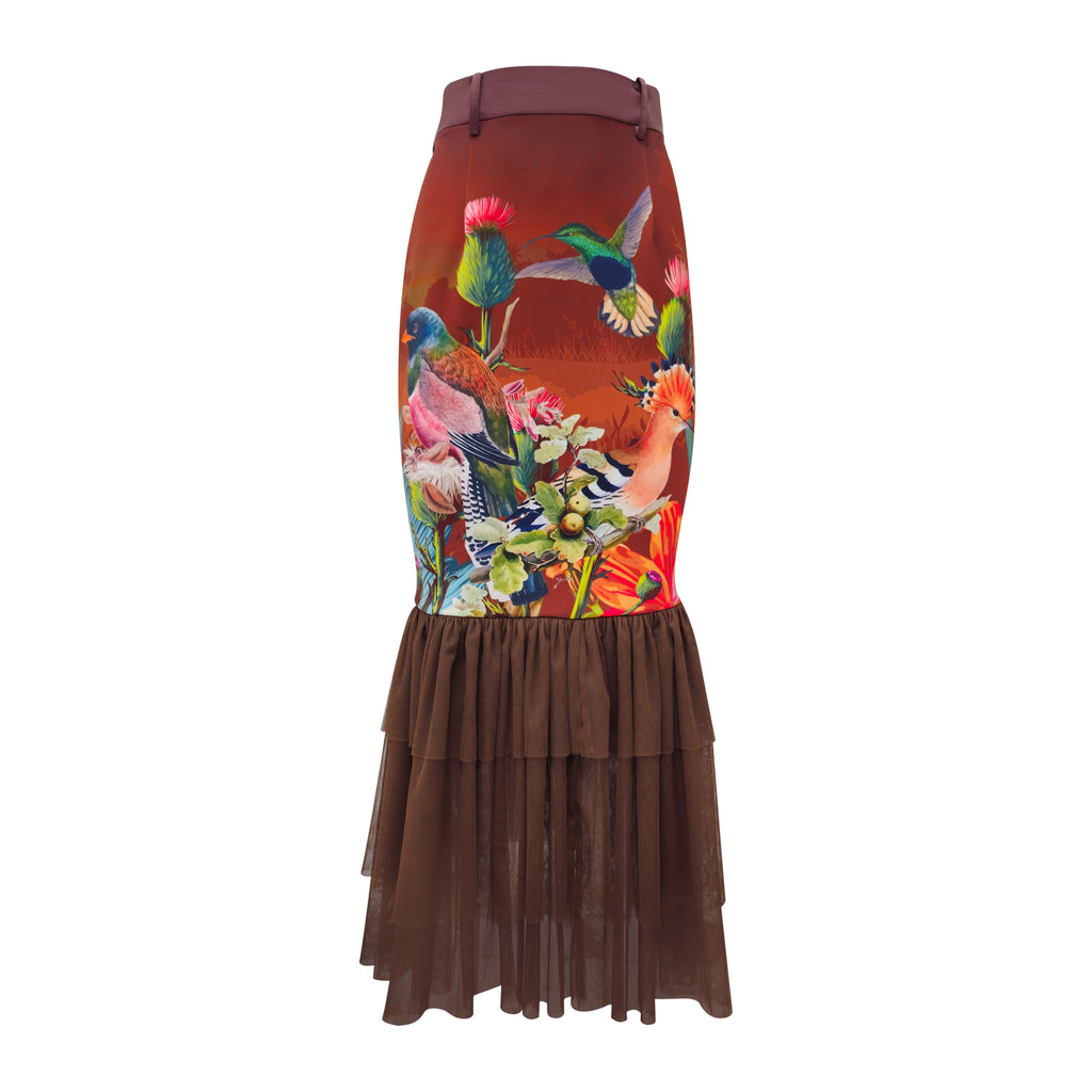 Central Park Brown carrie long skirt (7048799715351)
