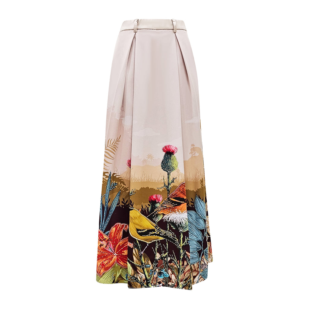 Central Park Beige Light kahlo fancy long ball skirt w/ sequins (7045664342039)