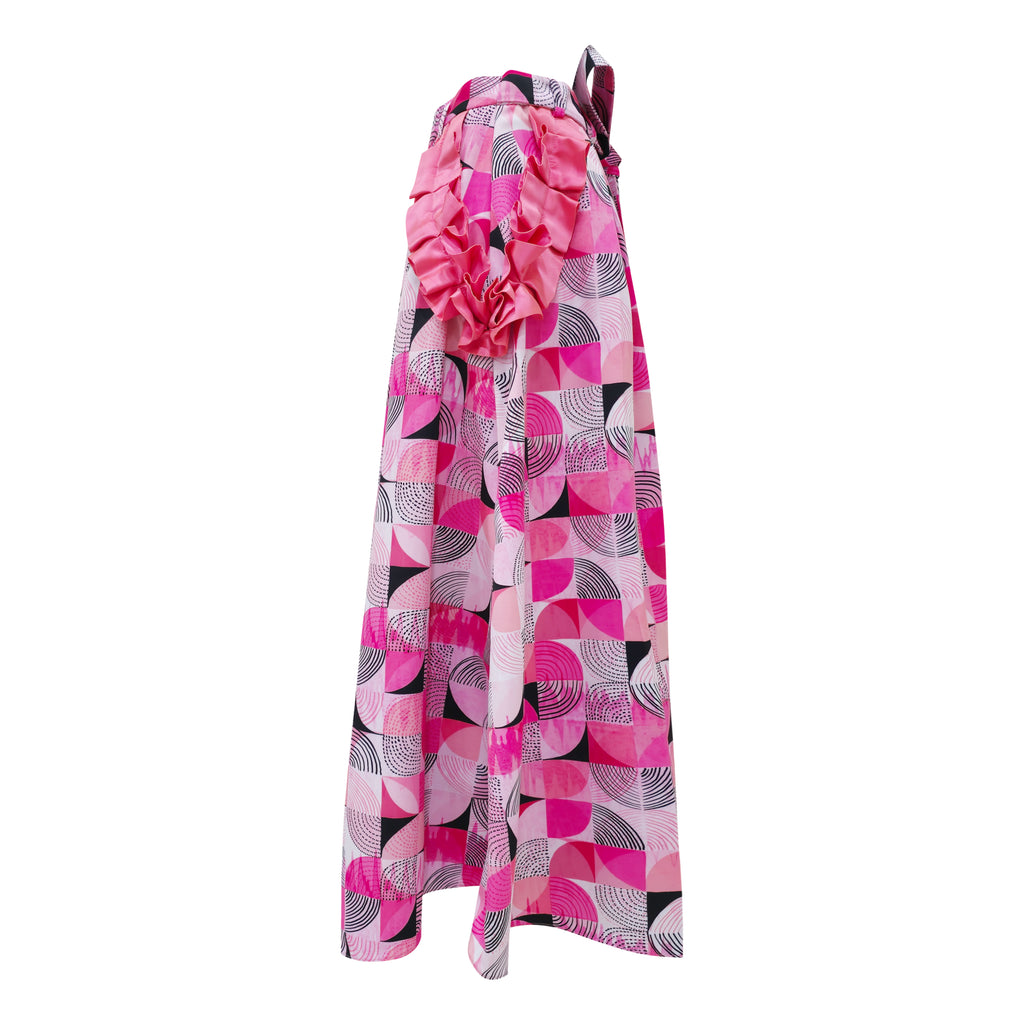 Central Abstract Pink Kahlo long ball skirt (7118317289495)