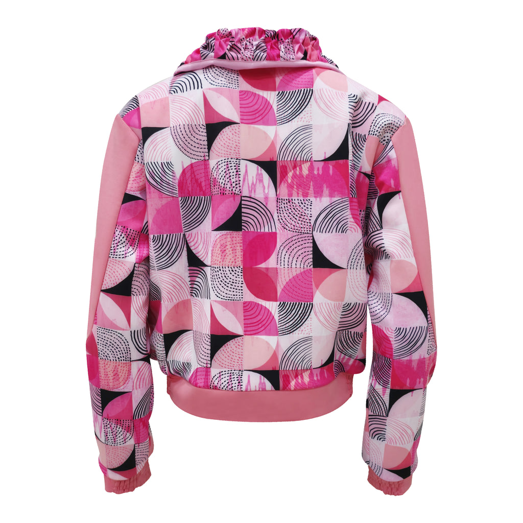 Central Abstract Pink varsity jacket (7118312833047)