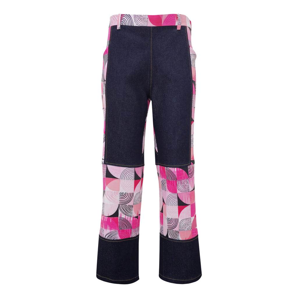 Central Abstract Pink Denim gangsta pant (7133531013143)