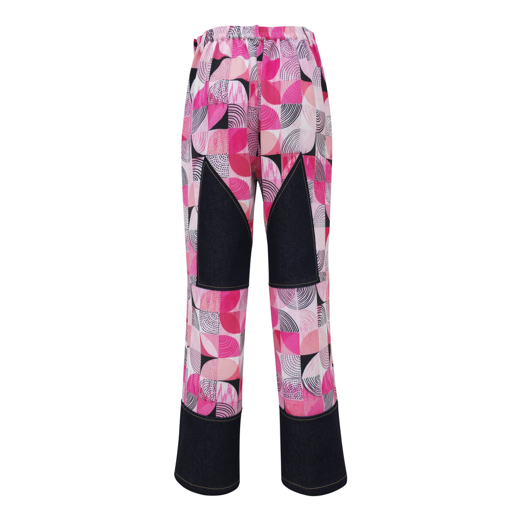 Central Abstract Pink Denim gangsta pant (7133531013143)