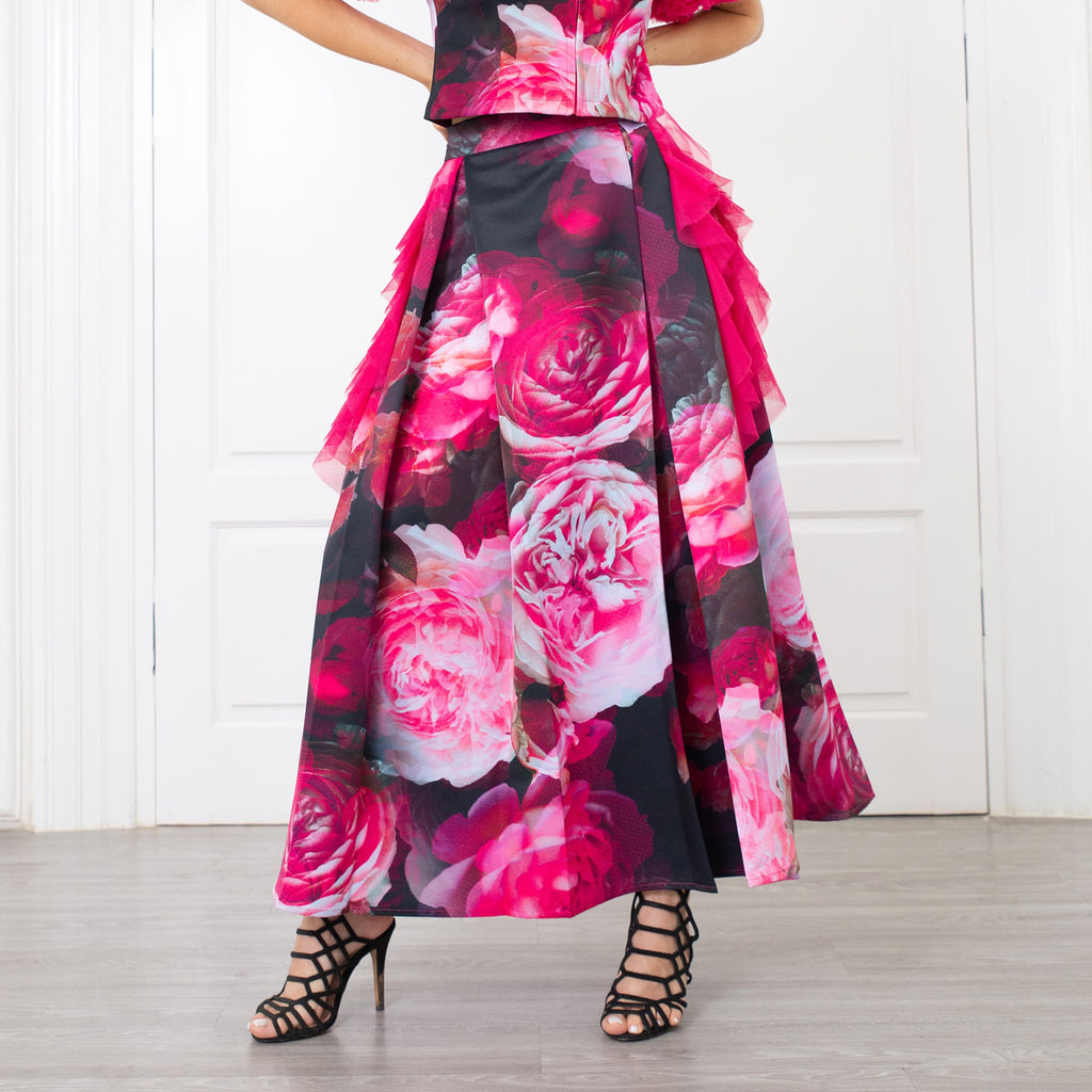 Becoming Night Rose Kahlo Fancy Long Ball Skirt (6888024113175)