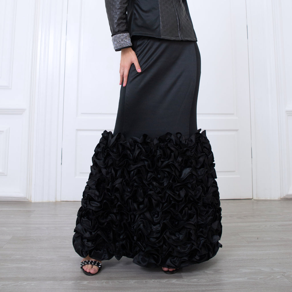 Carrie Black Ruffle Skirt (6912520585239)