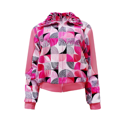 Central Abstract Pink varsity jacket (7118312833047)