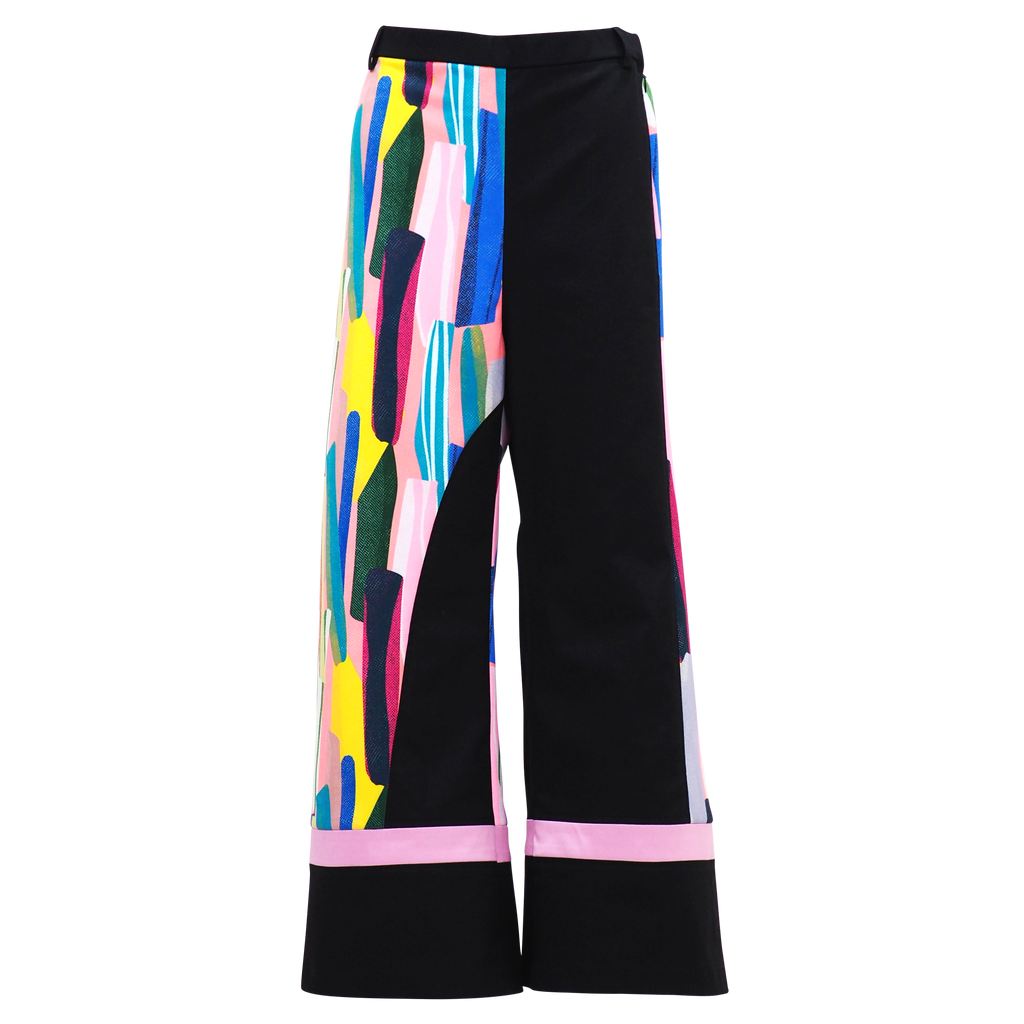 Curvy Abstract Passion Basic Black Cullote Pants (6819369844759)
