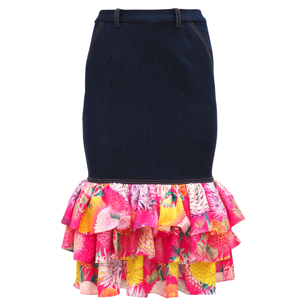 Flower Passion Carrie Denim Skirt (6861047889943)
