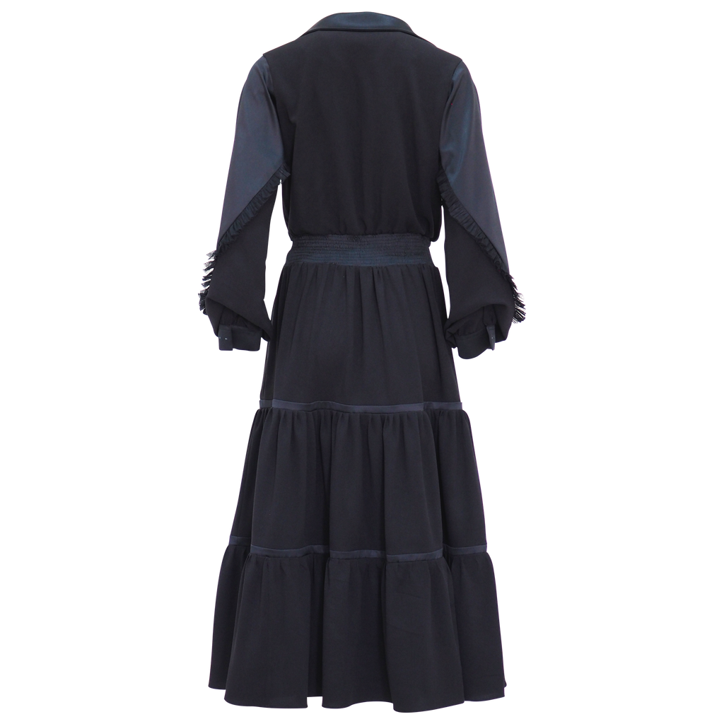 Kate Black Dress Romantic Long Sleeve (6842172342295)