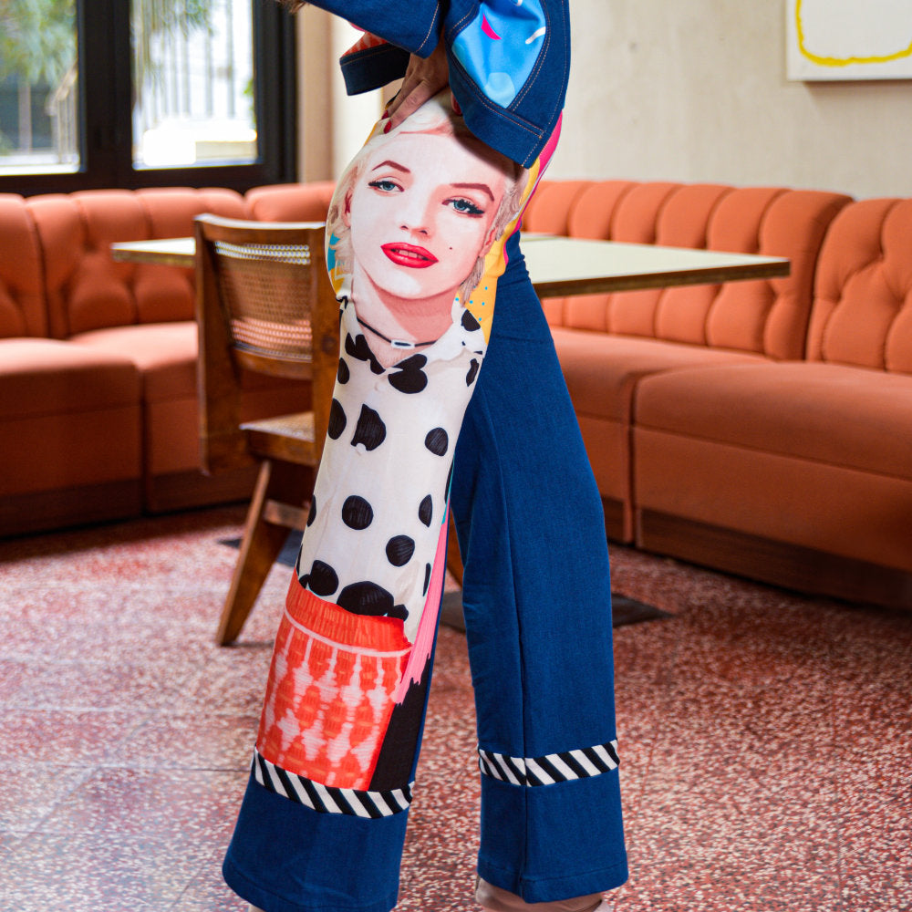 Glam Denim Cullote with Marilyn Pop Art (4521460596759)