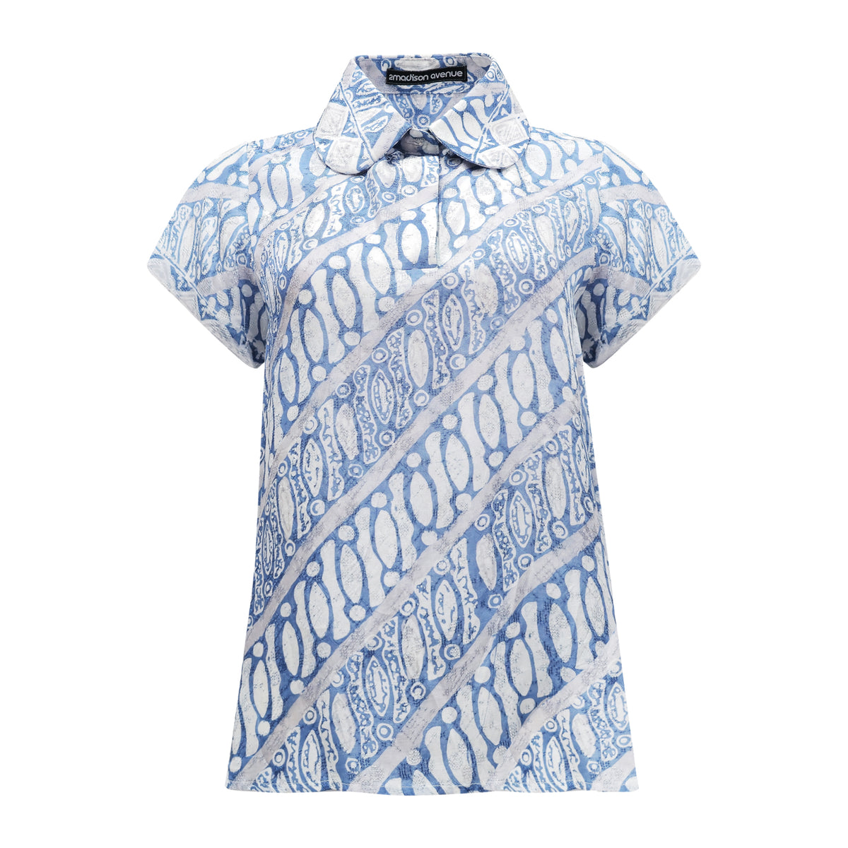 Batik new groovy blue top - 2MADISONAVENUE.COM