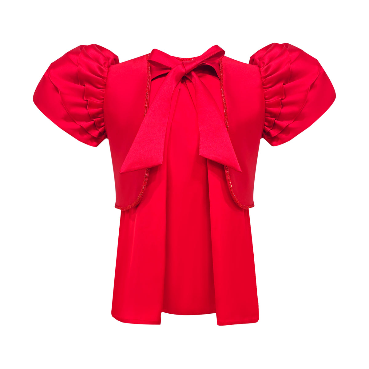 Signature Red twin set top red with sequin - 2MADISONAVENUE.COM