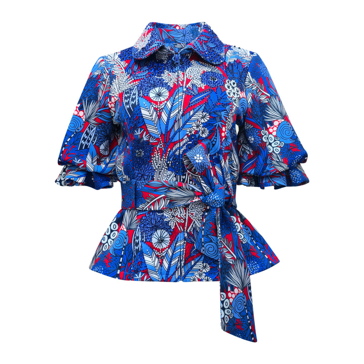 Reese merindu top with sequins set belt - 2MADISONAVENUE.COM
