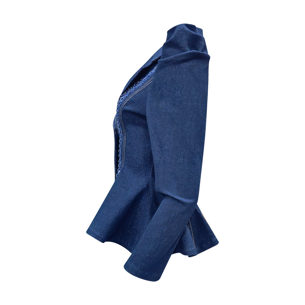 Signature Denim samantha blazer with sequince (7665978507287)