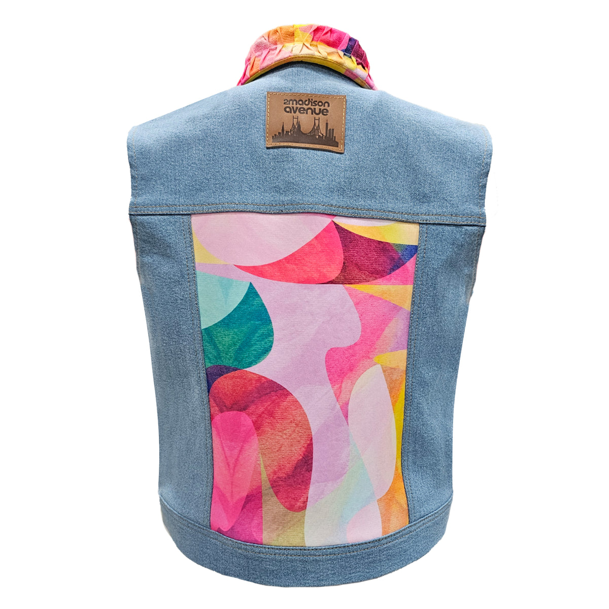 Rainbow Joy denim fancy vest - 2MADISONAVENUE.COM