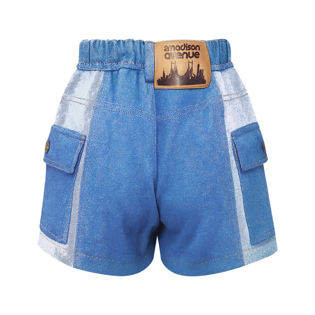 Signature Denim Light Blue cargo short pant (7772541943831)