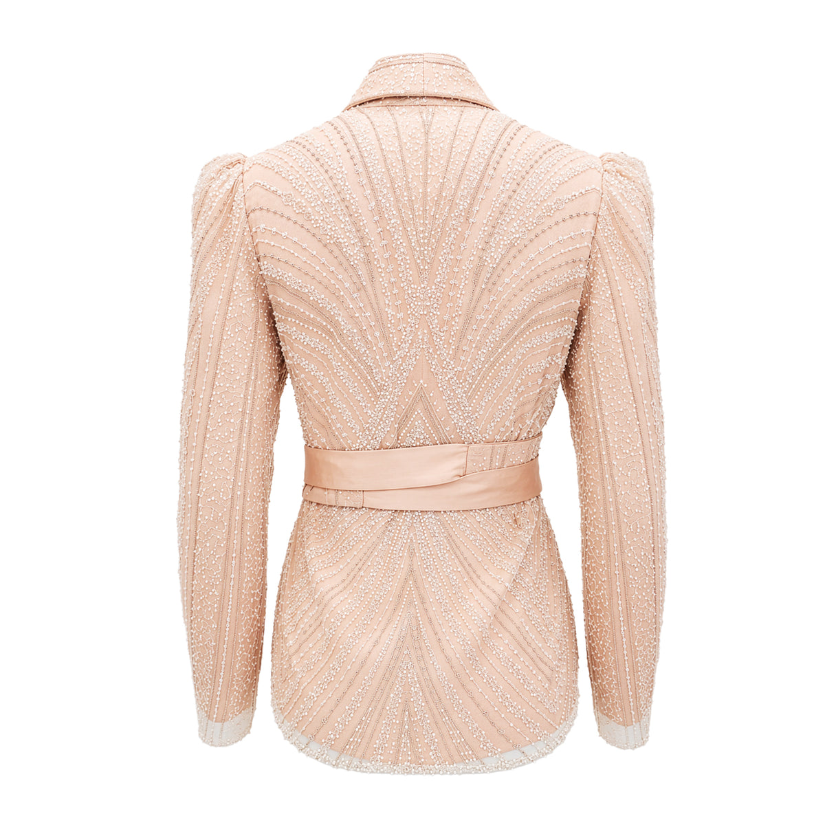 Kebaya encim twin set RS with obi belt (3 pcs) in beige lace - 2MADISONAVENUE.COM