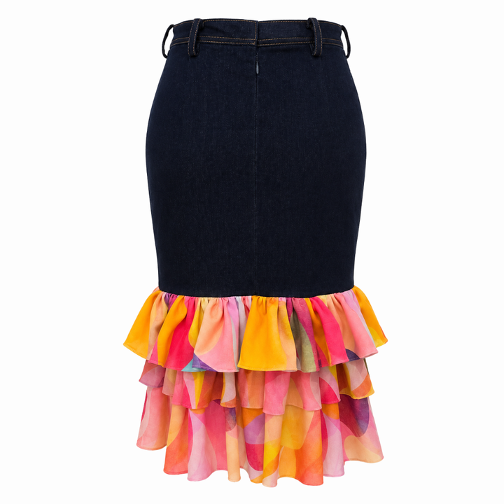 Rainbow Joy denim carrie skirt - 2MADISONAVENUE.COM