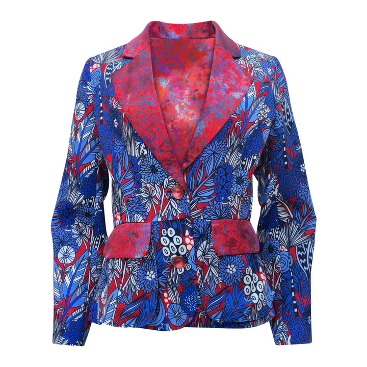 Reese Signature Red Blue Blazer - 2MADISONAVENUE.COM