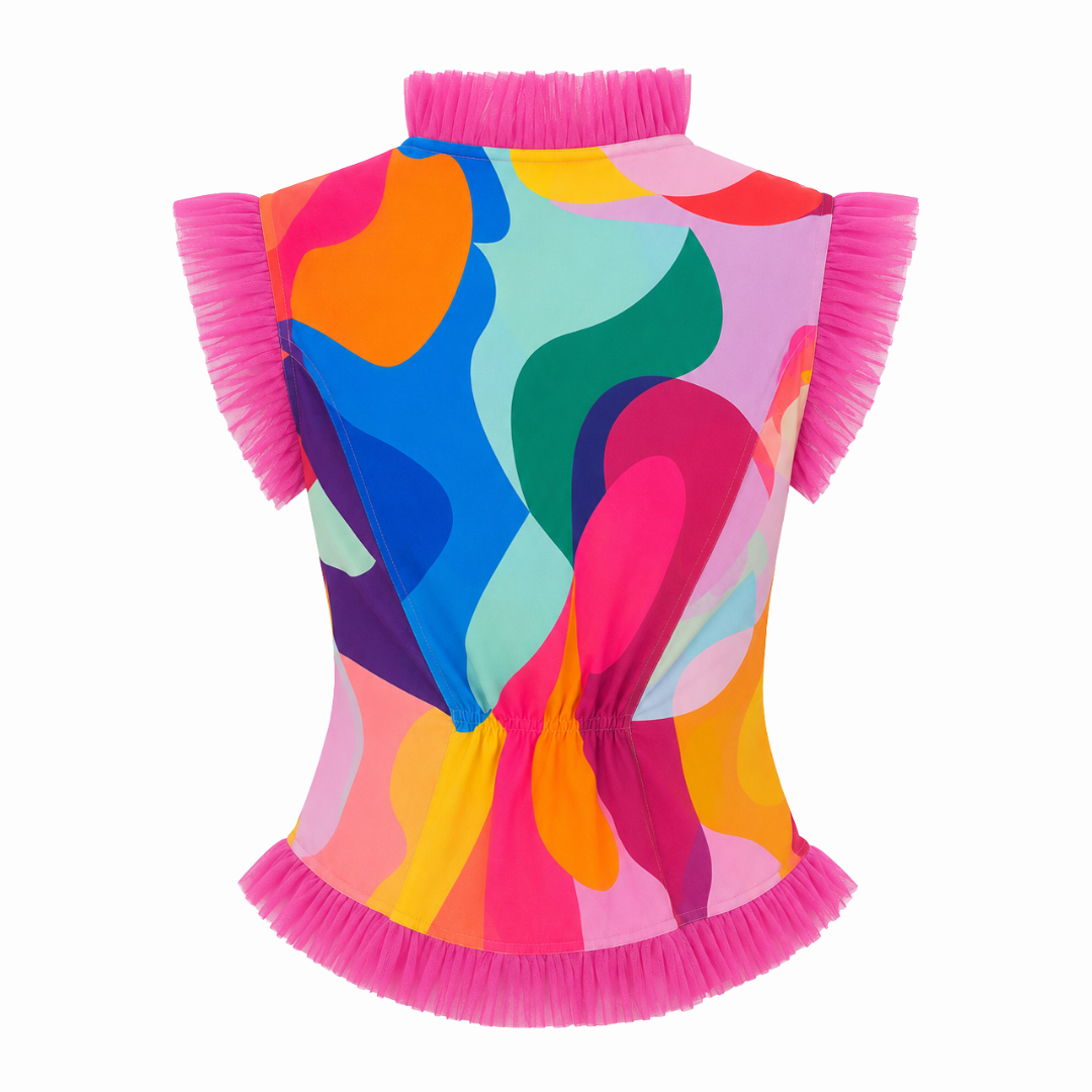 Rainbow Joy diana top with tulle - 2MADISONAVENUE.COM