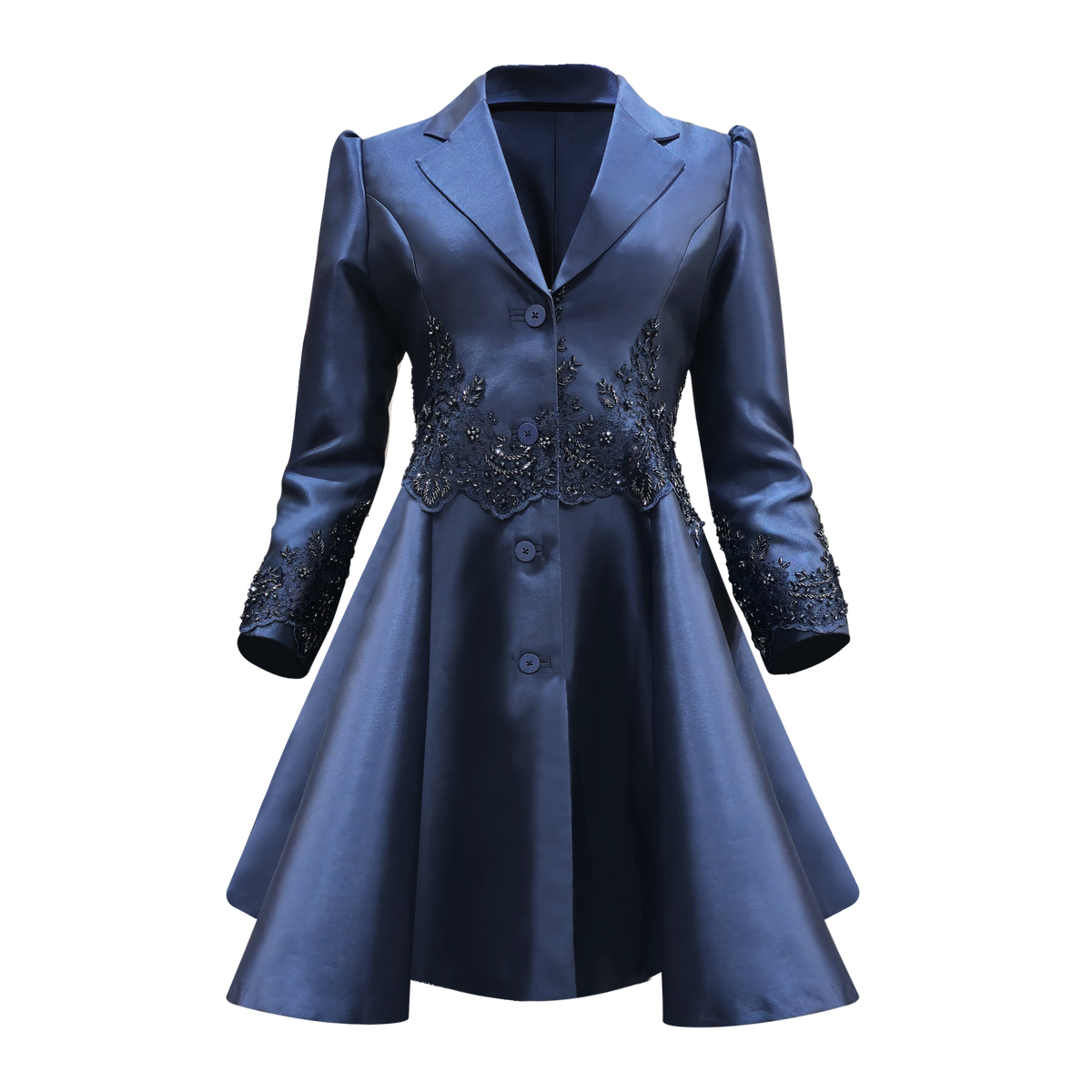 Signature Navy samantha midlength blazer with sequin - 2MADISONAVENUE.COM