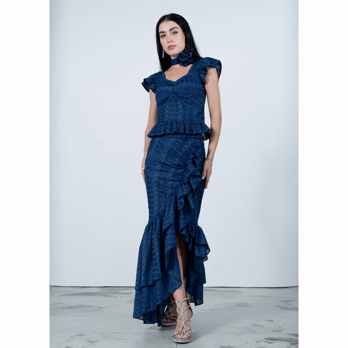Timeless Pieces New Sweetheart navy top (7665912021015)