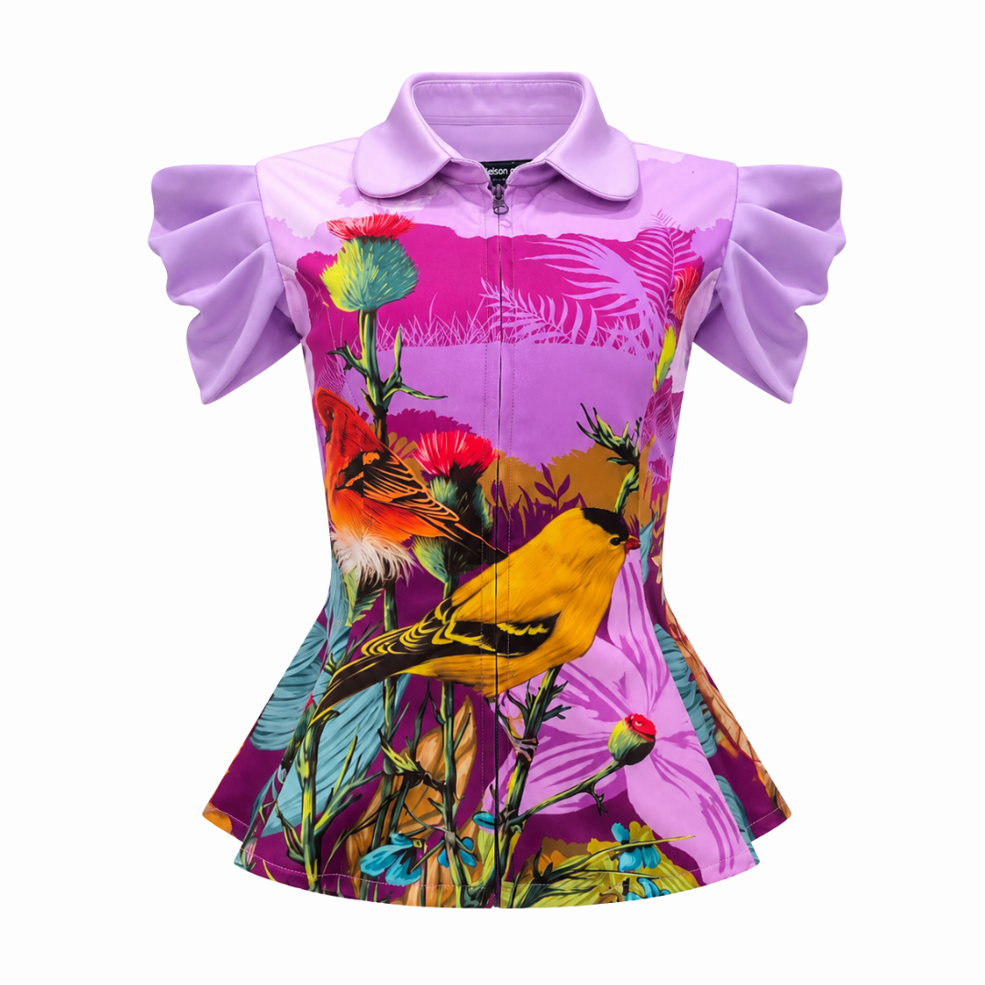 CP Purple floral top - 2MADISONAVENUE.COM