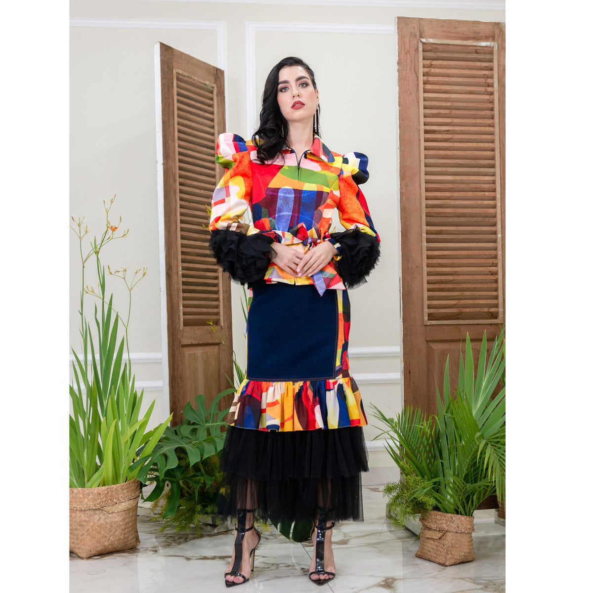 Becoming Abstract Carrie Long Denim Skirt (6928158949399)