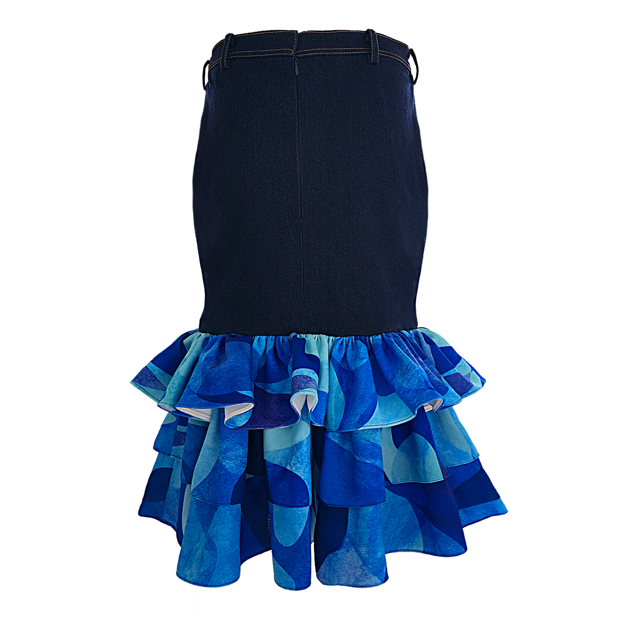Rainbow Joy Blue denim carrie skirt - 2MADISONAVENUE.COM