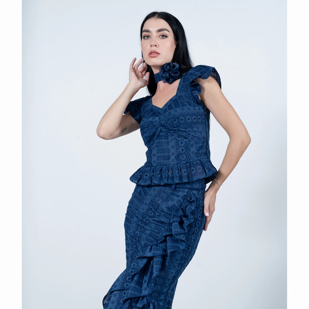 Timeless Pieces New Sweetheart navy top (7665912021015)