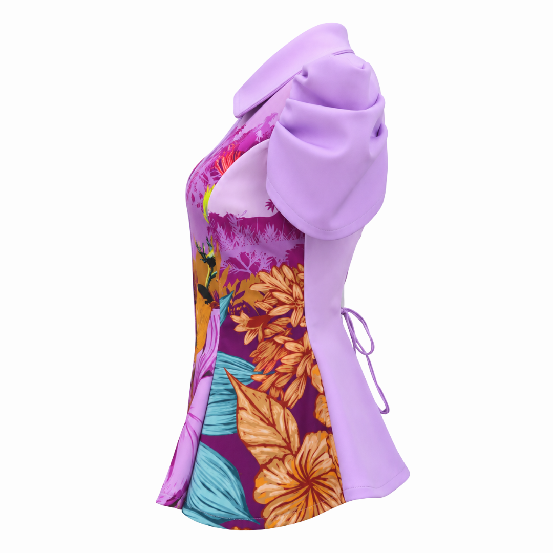 CP Purple floral top - 2MADISONAVENUE.COM