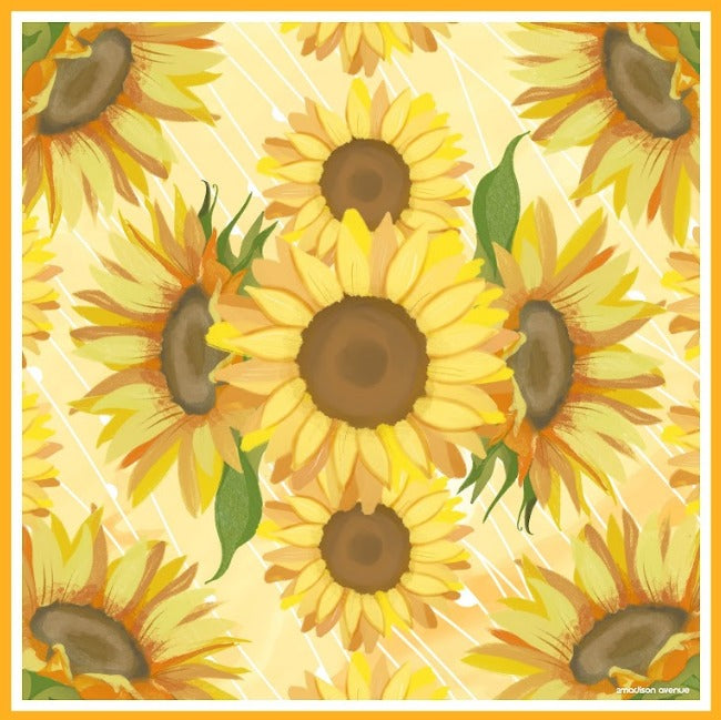 Sunflower hijab scarf #1 - 2MADISONAVENUE.COM