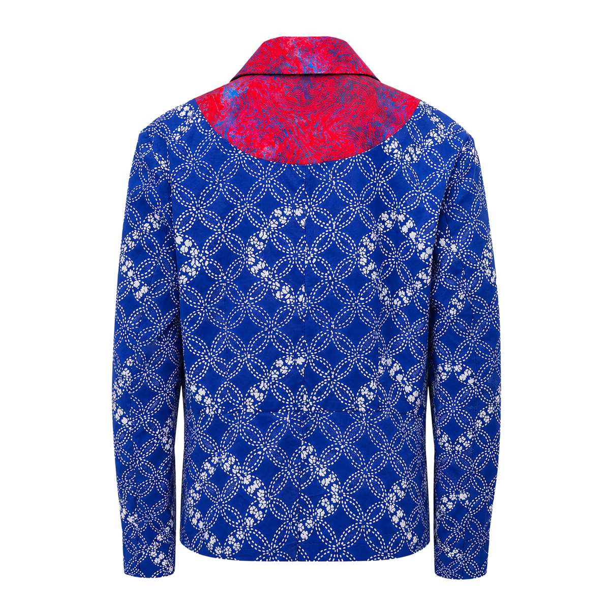 Reese blazer in blue red with batik