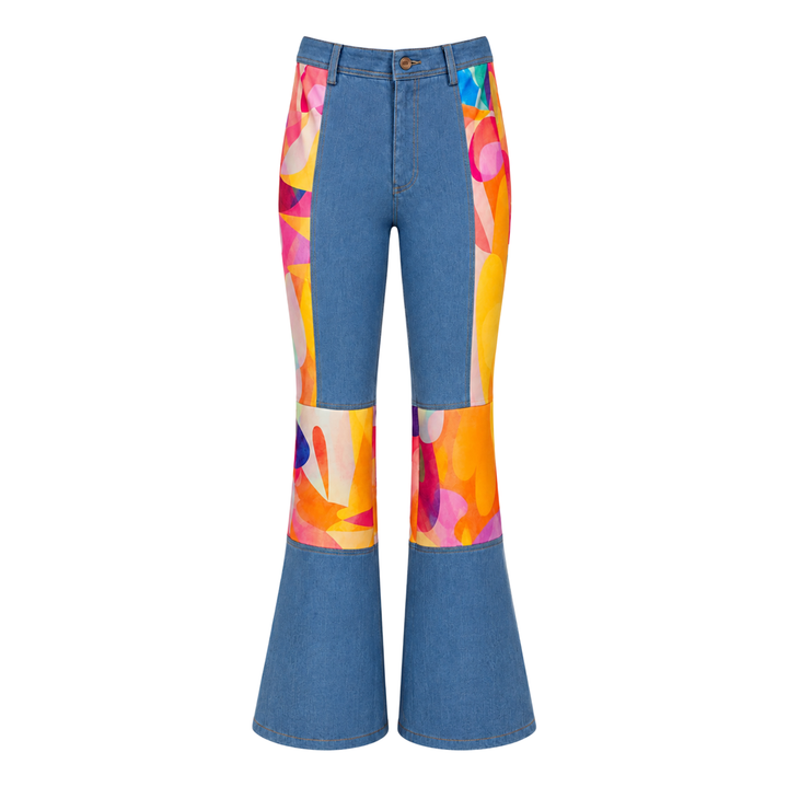 Rainbow Joy signature denim light blue gangsta pant - 2MADISONAVENUE.COM