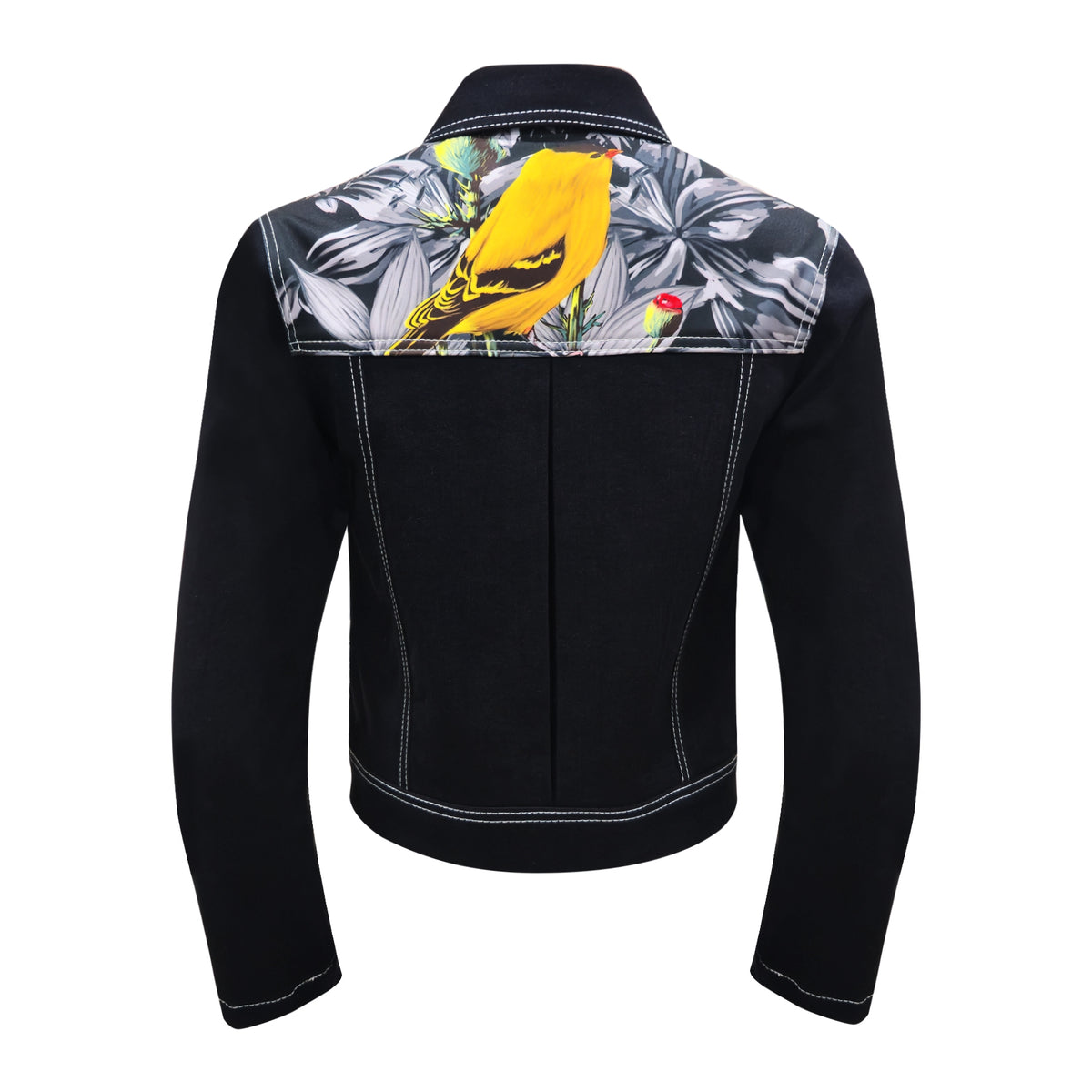Central Park Black denim cropped jacket - 2MADISONAVENUE.COM