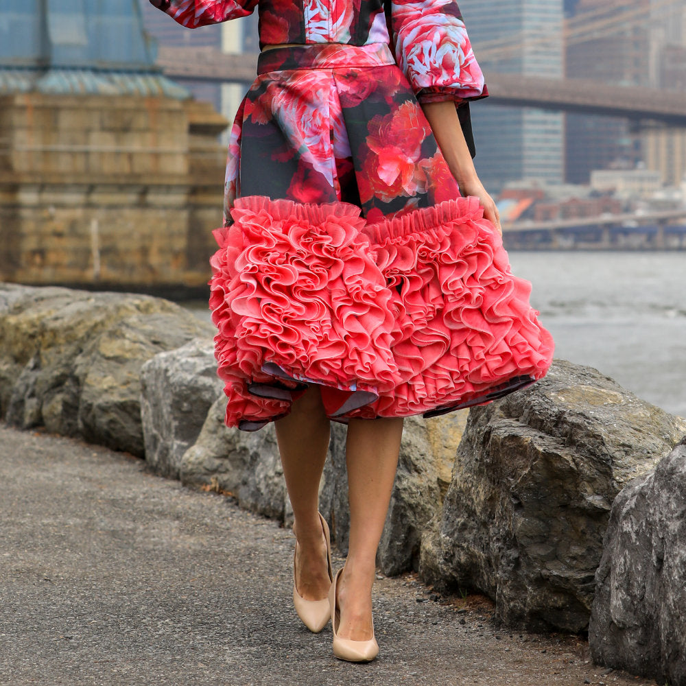 Becoming Night Rose Ballon skirt with 3D Tulle (6866513199127)