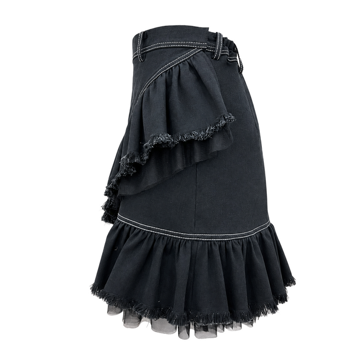 Signature Denim Black kahlo mini skirt - 2MADISONAVENUE.COM
