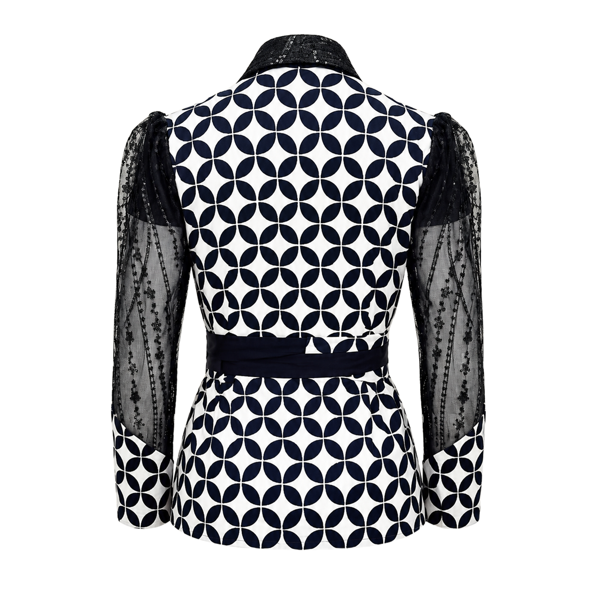 Kebaya encim black lace batik set top - 2MADISONAVENUE.COM