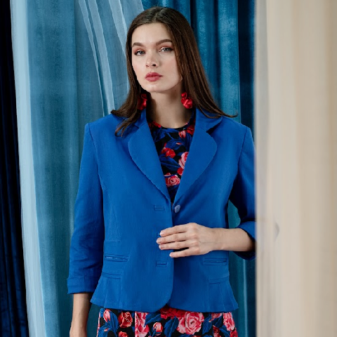 Smart Blazer in Royal Blue - 2MADISONAVENUE.COM