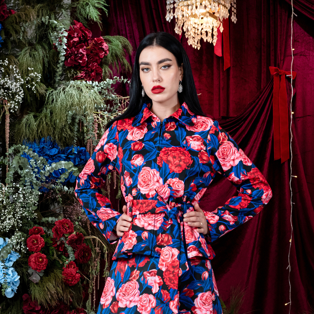 Flower Retro New Miranda Blazer Top