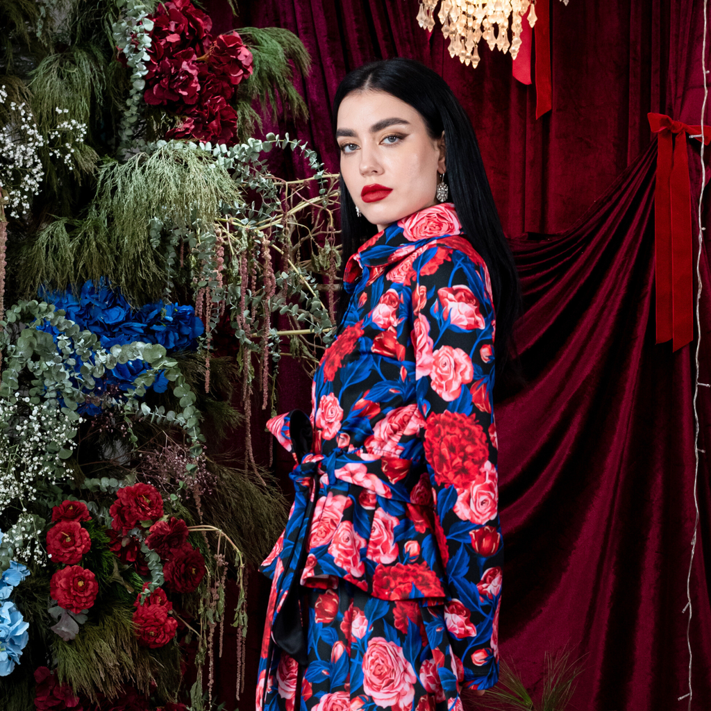 Flower Retro New Miranda Blazer Top