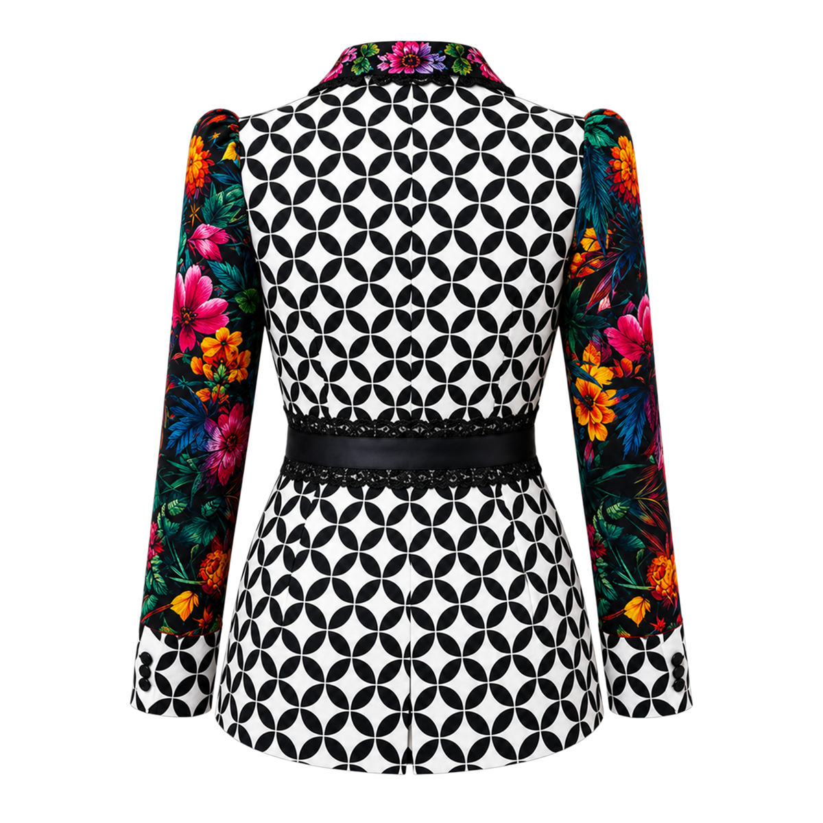Kebaya encim mi amor black batik set top - 2MADISONAVENUE.COM