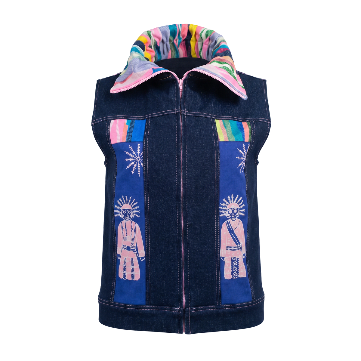 Signature denim fancy vest batik betawi - 2MADISONAVENUE.COM