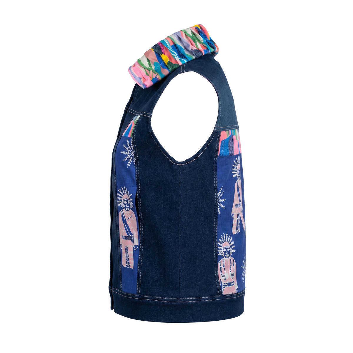 Signature denim fancy vest batik betawi - 2MADISONAVENUE.COM