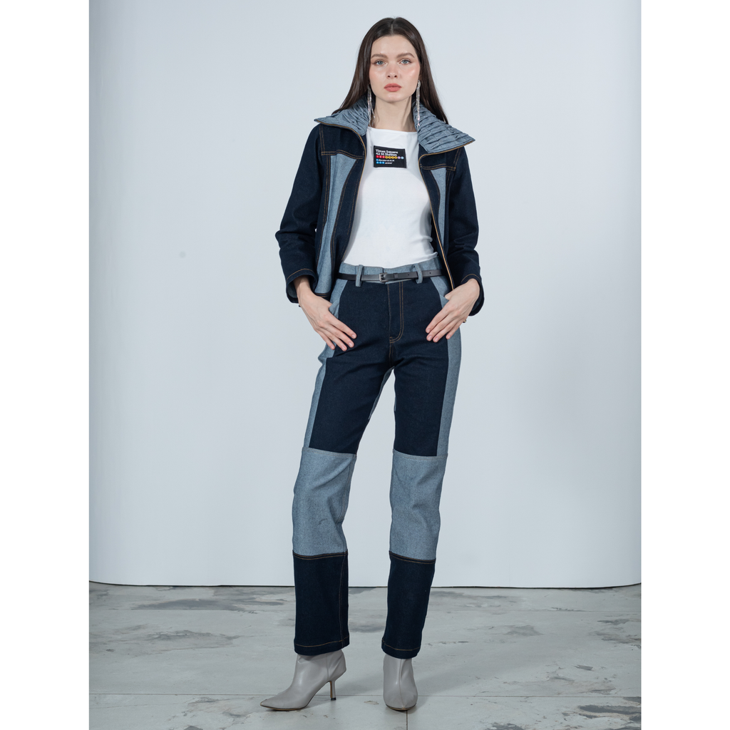 Signature denim gangsta pant with chambray (7666105286679)