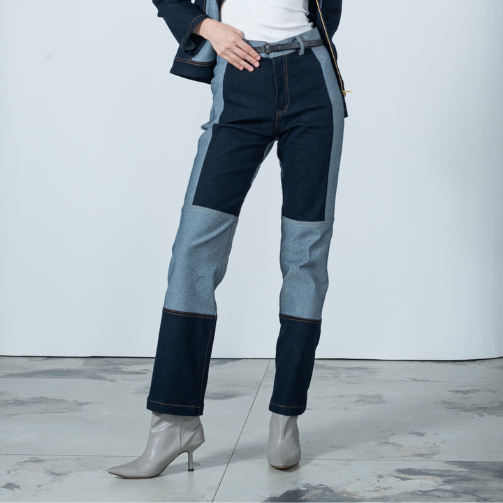 Signature denim gangsta pant with chambray (7666105286679)