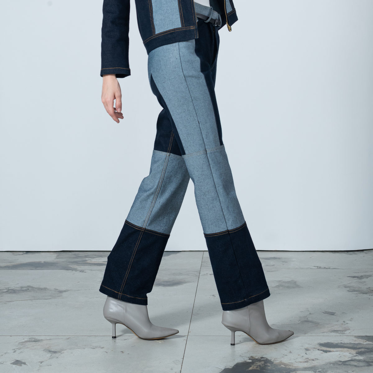 Signature denim gangsta pant with chambray (7666105286679)
