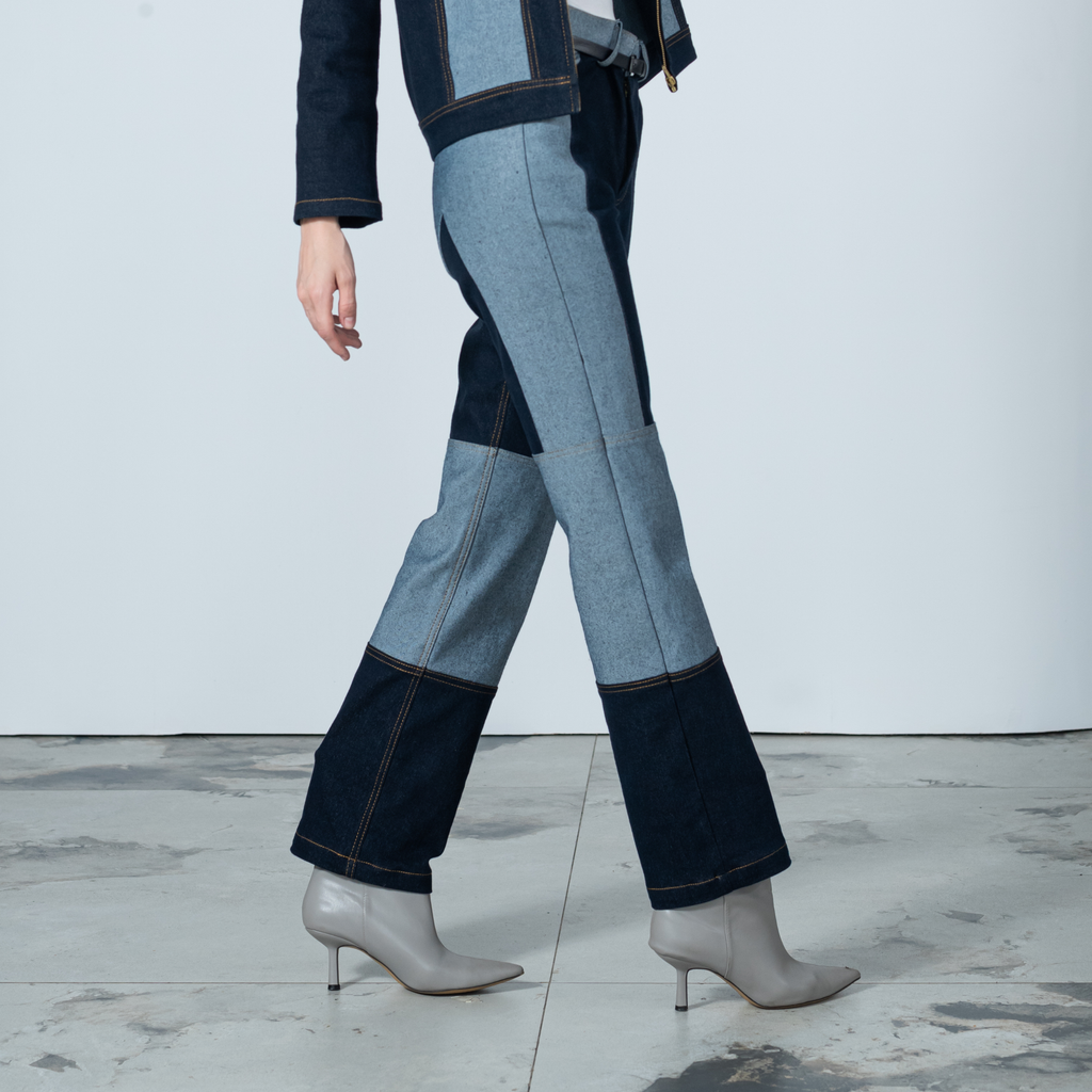 Signature denim gangsta pant with chambray (7666105286679)